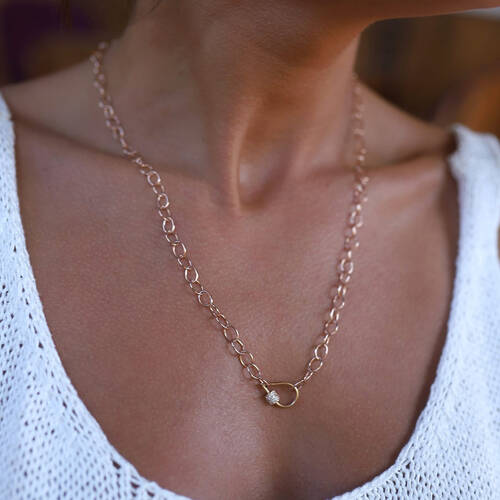 By Golden House - Damla Motif Halka Zincir Kolye