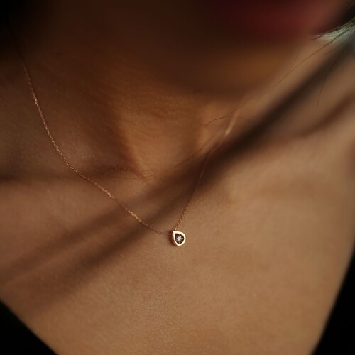 By Golden House - Damla Pırlanta Tektaş Kolye (1)