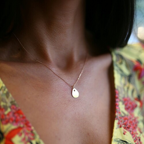 By Golden House - Damla Plaka Kolye By Golden House - Damla Plaka Kolye