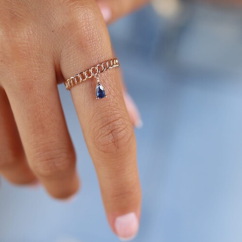 By Golden House - Damla Sallantılı Örgü Yüzük (1)