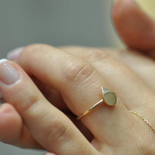 By Golden House - Damla Taşsız Yüzük