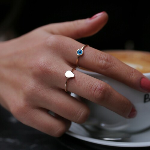 By Golden House - Damla ve Cam Göz Yüzük