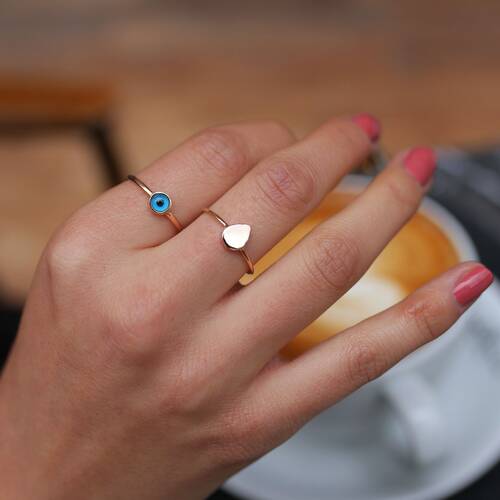 By Golden House - Damla ve Cam Göz Yüzük (1)