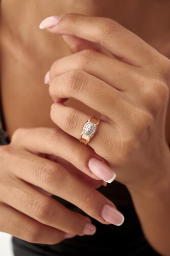 By Golden House - Deep Way Markiz Pırlanta Yüzük