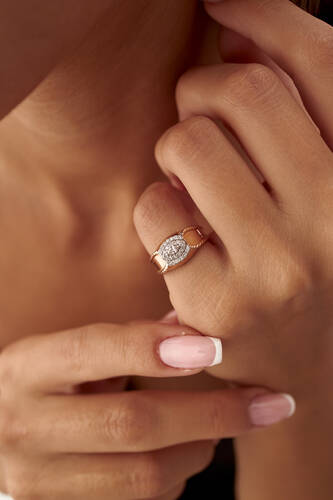 By Golden House - Deep Way Markiz Pırlanta Yüzük (1)