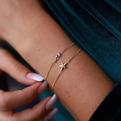 By Golden House - Denizatı ve Deniz Yıldızı İkili Bileklik