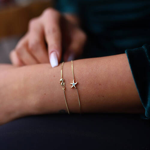By Golden House - Denizatı ve Deniz Yıldızı İkili Bileklik (1)