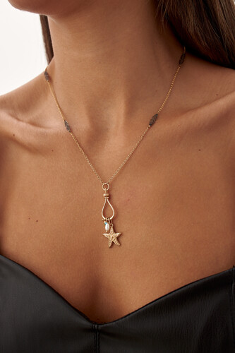 By Golden House - Deniz Yıldızı Olta Kilit Kolye