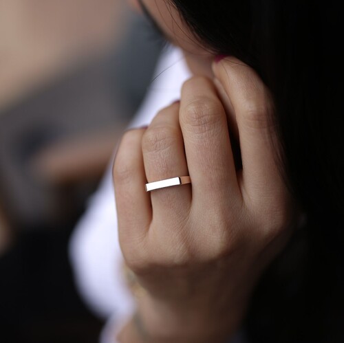 By Golden House - Dikdörtgen Yüzük (1)