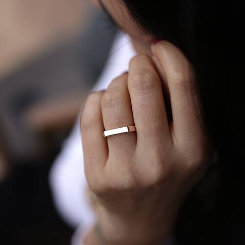 By Golden House - Dikdörtgen Yüzük (1)