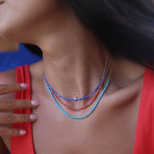 By Golden House - Doğal Taşlı Yarım Tur Kolye