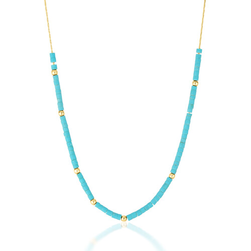 By Golden House - Doğal Taşlı Yarım Tur Kolye (1)