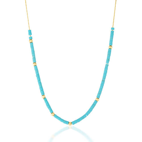 By Golden House - Doğal Taşlı Yarım Tur Kolye (1)