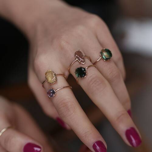 By Golden House - Doğal Taşlı Yüzükler (1)