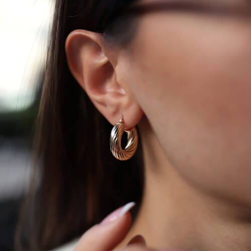 By Golden House - Dome Rulo Küpe By Golden House - Dome Rulo Küpe