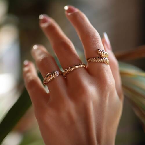 By Golden House - Dome ve Atkı Kombin Yüzük By Golden House - Dome ve Atkı Kombin Yüzük