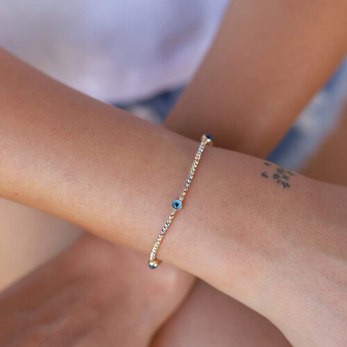 By Golden House - Dorika Cam Göz Bileklik By Golden House - Dorika Cam Göz Bileklik