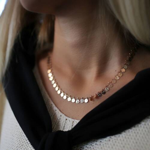 By Golden House - Dövülü Pul Kolye (1)