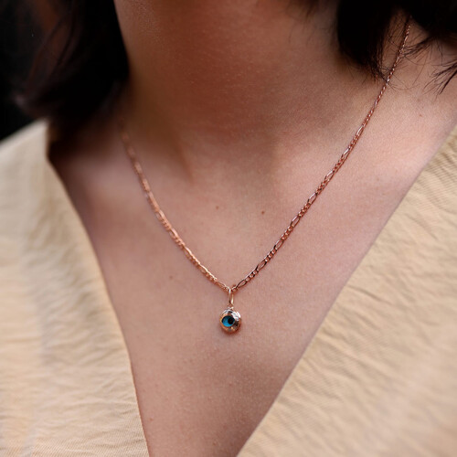 By Golden House - Figaro Zincir ve Göz Kolye By Golden House - Figaro Zincir ve Göz Kolye