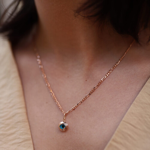 By Golden House - Figaro Zincir ve Göz Kolye (1) By Golden House - Figaro Zincir ve Göz Kolye (1)