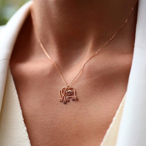 By Golden House - Fil ve Yavrusu Kolye By Golden House - Fil ve Yavrusu Kolye