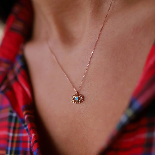 By Golden House - Firuze Kirpik Kolye By Golden House - Firuze Kirpik Kolye