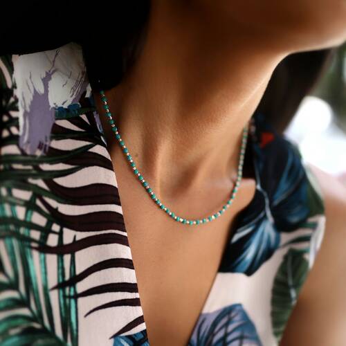 By Golden House - Firuze Taş Tasarım Kolye