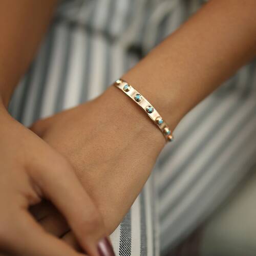 By Golden House - Firuze Taşlı Kemer Bilezik By Golden House - Firuze Taşlı Kemer Bilezik