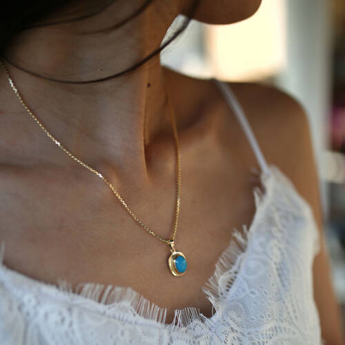 By Golden House - Firuze Taşlı Kolye