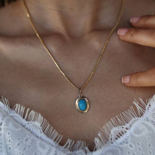 By Golden House - Firuze Taşlı Kolye (1)