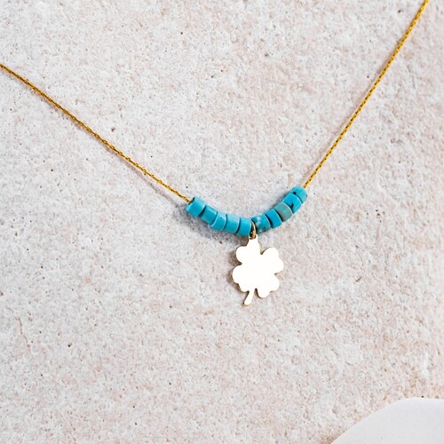 By Golden House - Firuze Taşlı Yonca Bileklik By Golden House - Firuze Taşlı Yonca Bileklik