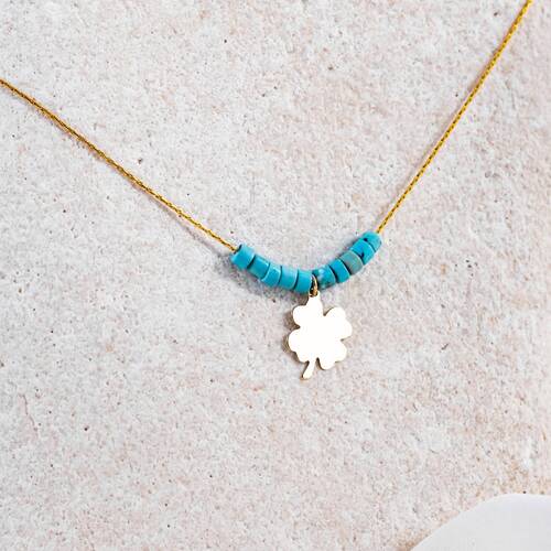 By Golden House - Firuze Taşlı Yonca Bileklik By Golden House - Firuze Taşlı Yonca Bileklik