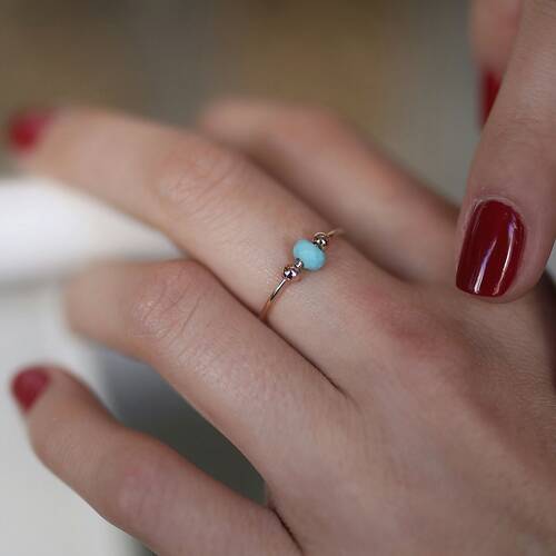 By Golden House - Firuze Top Yüzük