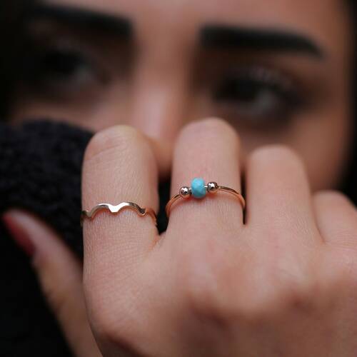 By Golden House - Firuze ve Bukle Yüzük