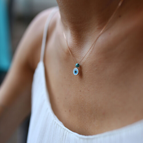 By Golden House - Firuzeli Mine Göz Kolye By Golden House - Firuzeli Mine Göz Kolye