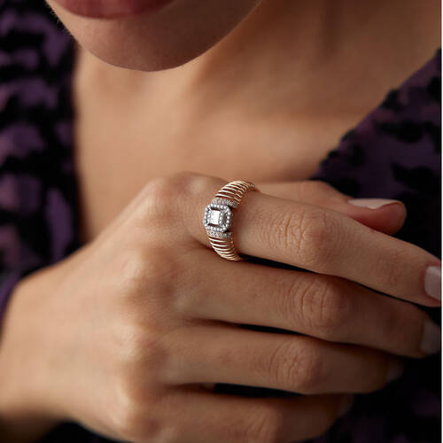 By Golden House - Gabbia Baget Pırlanta Yüzük