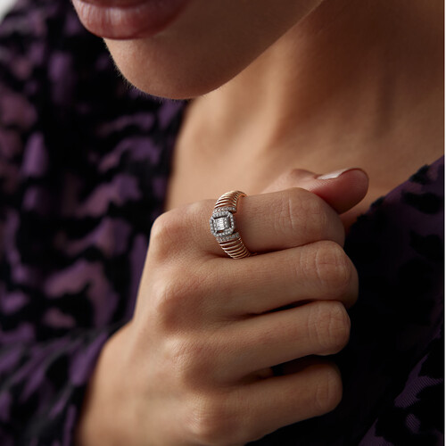 By Golden House - Gabbia Baget Pırlanta Yüzük (1)