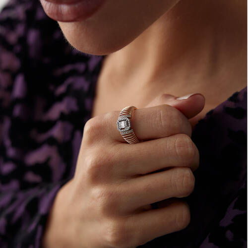 By Golden House - Gabbia Baget Pırlanta Yüzük (1)