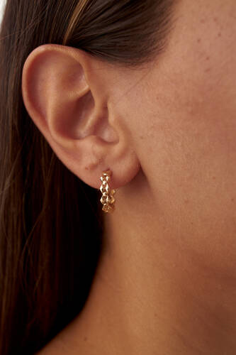 By Golden House - Geometrik Halka Küpe