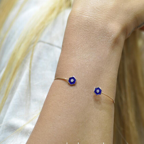 By Golden House - Geometrik Mine Göz Tasarım Tel bilezik By Golden House - Geometrik Mine Göz Tasarım Tel bilezik