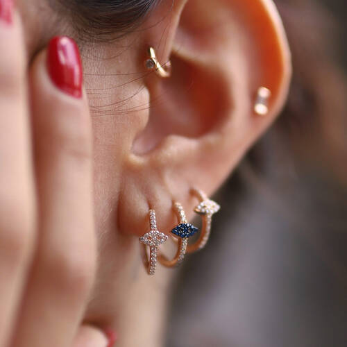 By Golden House - Göz Halka Küpe