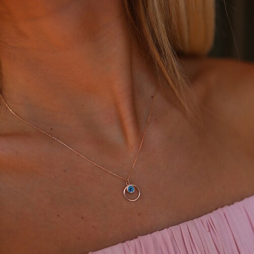 By Golden House - Halka Cam Göz Kolye By Golden House - Halka Cam Göz Kolye