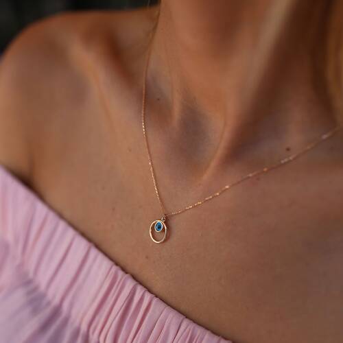 By Golden House - Halka Cam Göz Kolye (1)