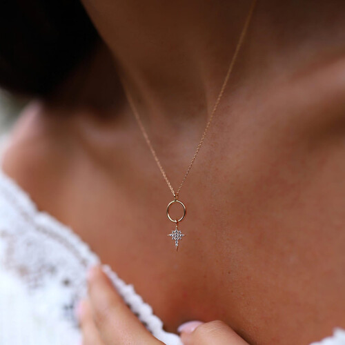 By Golden House - Halka Kutup Yıldızı Kolye By Golden House - Halka Kutup Yıldızı Kolye