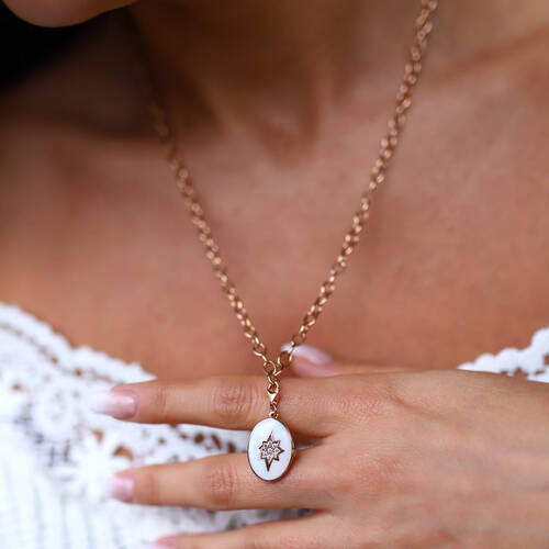 By Golden House - Halka Zincir Kapaklı Madalyon Kolye (1)