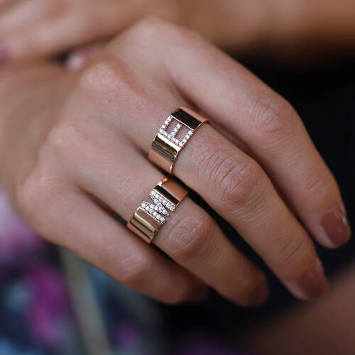 By Golden House - Harf Kemer Yüzük