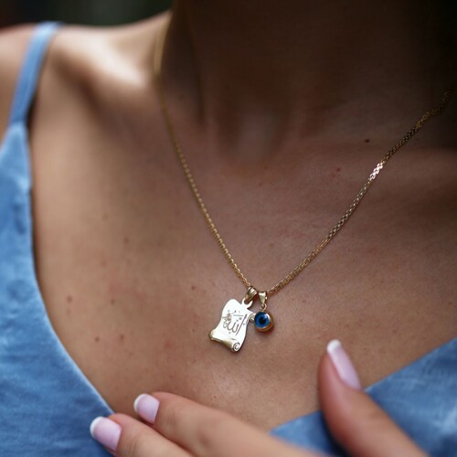 By Golden House - Hasır Zincir Ve Allah Lafzı Kolye By Golden House - Hasır Zincir Ve Allah Lafzı Kolye