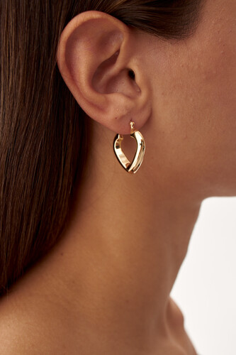 By Golden House - Heart Halka Küpe