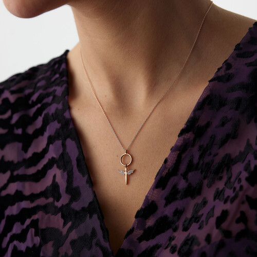 By Golden House - Hoop Melek Kolye (1)