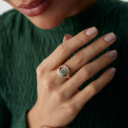 By Golden House - Horus Kirpik Göz Yüzük By Golden House - Horus Kirpik Göz Yüzük